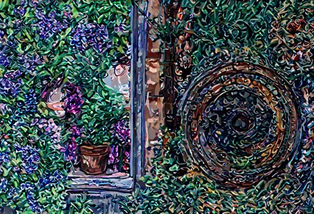 a open Sinoink window with beautiful tree outside,