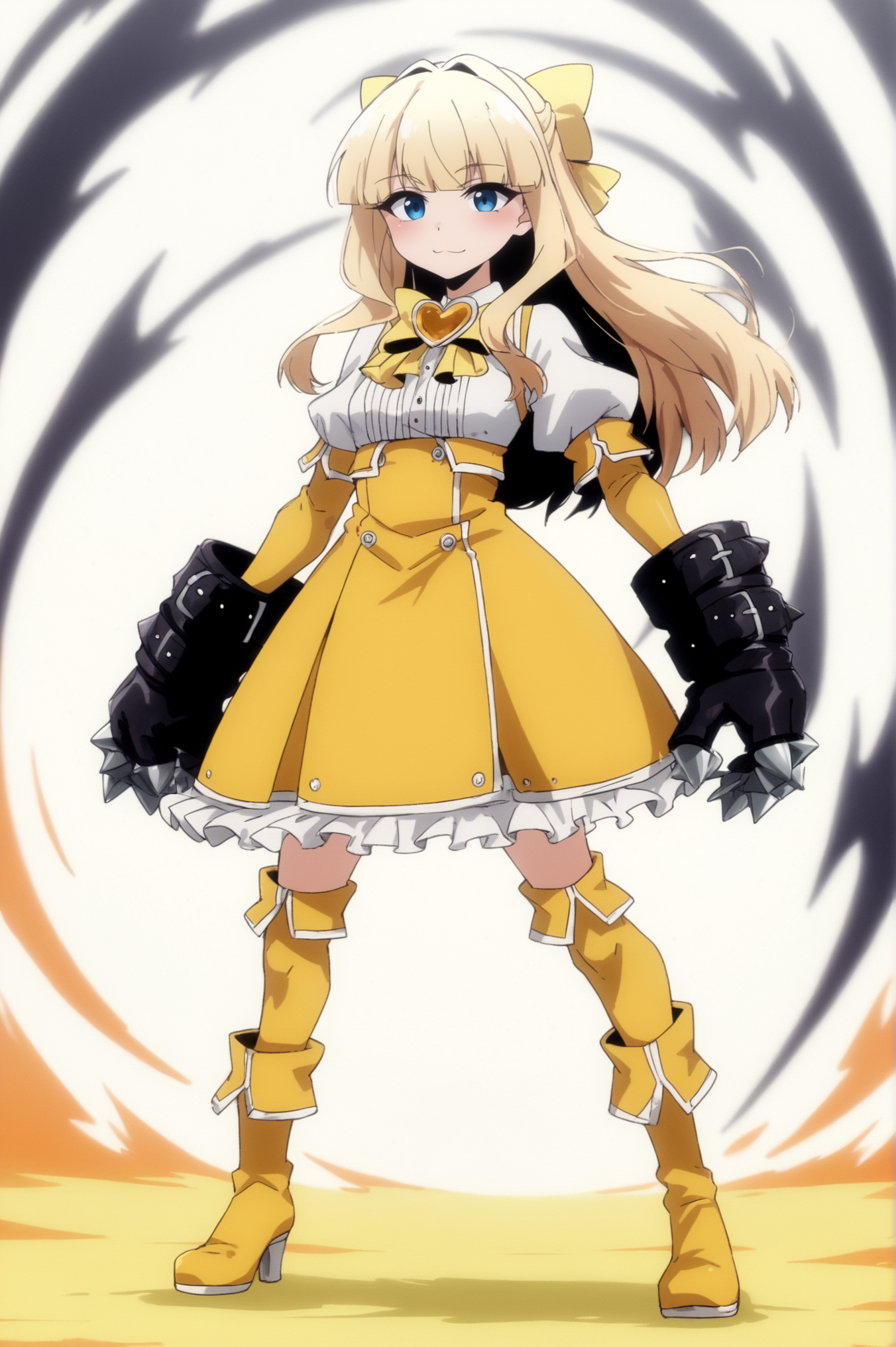 <lora:Kaoruko_Tenkawa:0.8> rating_all, score_10, score_8_up, score_7_up,  Kaoruko Tenkawa, spiked gloves, full body, white background, looking at viewer <lora:sdxl_lightning_4step_lora:1>,