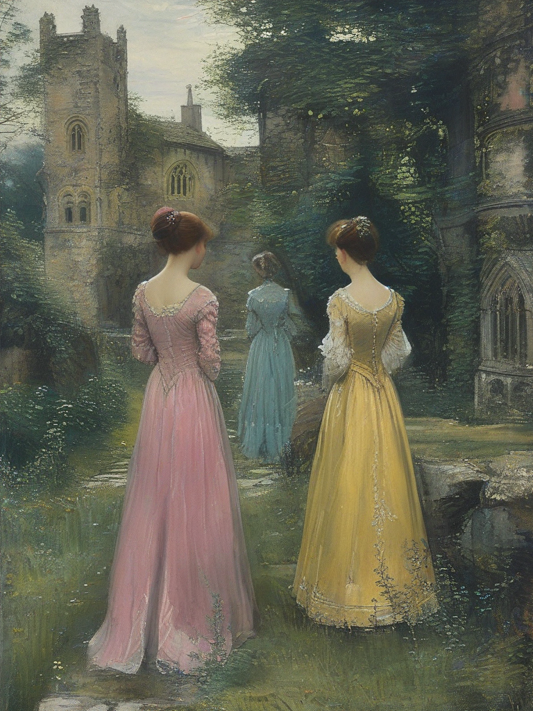 masterpiece,best quality,<lora:tbh104-sdxl:1>,outdoor,landscape,style of Edwin Austin Abbey,illustration,