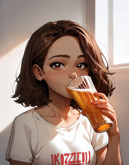 score_9, score_8_up, score_7_up, score_6_up, score_5_up, score_4_up,
1girl, sexy face, brown hair, cute face, kawai girl, (hazel eyes), small perky breasts, collarbone, tshirt, looking at viewer, [blush], (drinking beer),
<lora:incase-ilff-v3-4:0.6> <lora:g0th1cPXL:0.6><lora:Drinking_Beer_Concept:0.8>