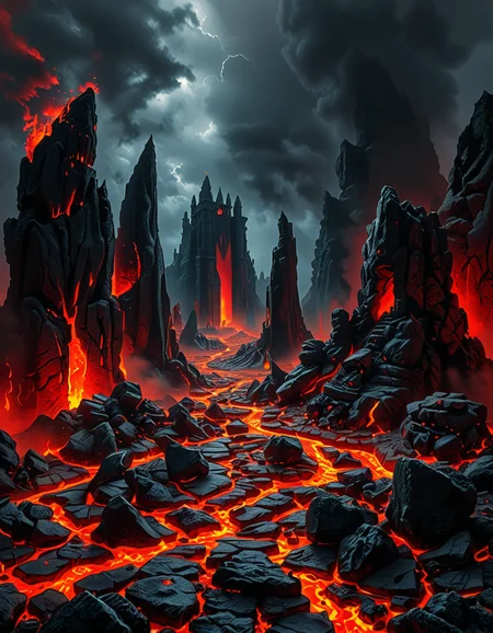 A terrifying and surreal depiction of the depths of Hell. The landscape is vast and nightmarish, filled with jagged obsidian cliffs, rivers of molten lava, and towering spires of blackened rock. The sky is a swirling vortex of crimson and black, illuminated by eerie, flickering flames. Chains dangle from massive, decaying arches, and tormented souls writhe in agony, their ghostly figures stretching toward the burning sky. Demonic creatures with twisted horns and glowing eyes lurk in the shadows, watching hungrily. The ground is cracked and scorched, exhaling thick plumes of sulfuric smoke. In the distance, a colossal, menacing throne made of skulls and bones looms over the infernal landscape, occupied by a shadowy, horned figure. The atmosphere is thick with despair, enhanced by a dramatic, chiaroscuro lighting effect that contrasts the deep shadows with the hellish glow of the flames. Hyper-realistic, highly detailed, dark fantasy style.
<lora:SDXLFaeTastic2400:0.4> <lora:extremely_detailed:0.4> extremely detailed,<lora:depths_of_h3ll:1>,depths of h3ll, Masterpiece,best quality,hi res,8k,hi res,8k,award winning,(sharp focus, intricate, highly detailed),