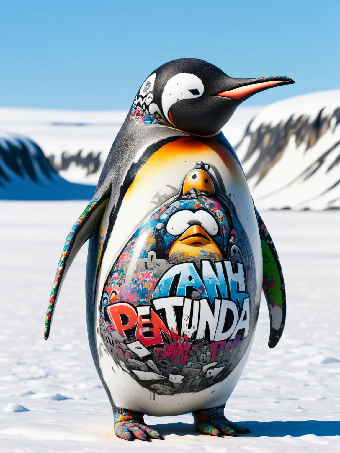 ais-graffiti penguin on the tundra <lora:Graffiti_SDXL:1>