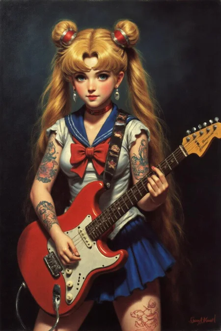 jore1 painting.
punk sailor moon playing a guitar at a heavy metal mosh pit, tattoos, piercing.
<lora:jore1_cap_d6a3e12:1.0><lora:818388263141184059:0>