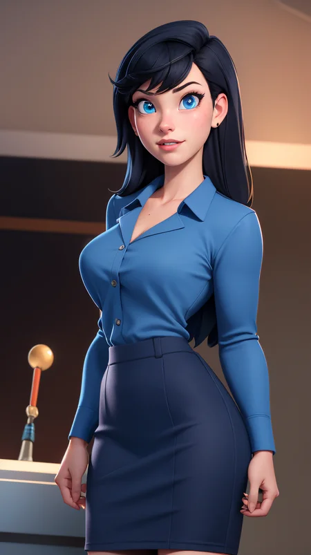 1woman, cowboy shot, lois lane, dc, cartoon, black hair, long hair, blue eyes, collared shirt, long sleeves, pencil skirt, collarbone, large breasts, wide hips
<lora:LoisLane 100:1:lbw=CT>, masterpiece, high detailed, ultra realistic digital art, a 3D render,