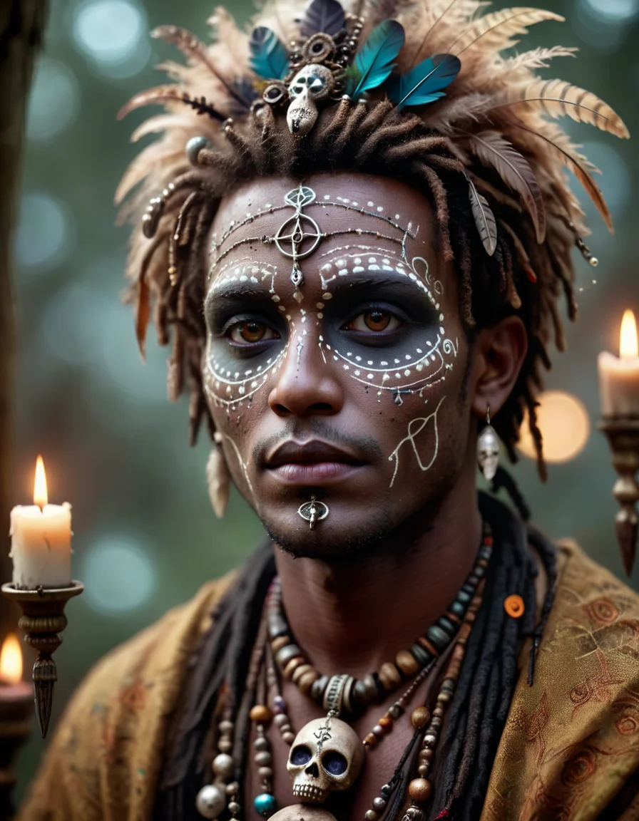 designed by Peter Kemp, Bill Medcalf, Portrait, close up of a ral-vudu, at Overcast, Bokeh, sharp and in focus, Phase One XF IQ4 150MP, Depth of field 270mm, cozy and ethereal, dreamy, close-up, otherworldly, <lora:ral-vudu-sdxl-000006:1>, located artistic, highly contrasted, magical, beautiful, deep aesthetic
