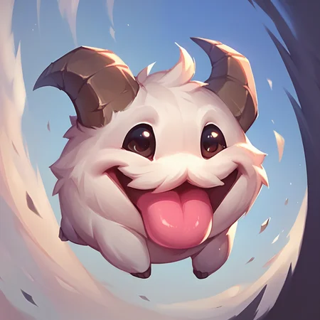 score_9, score_8_up, score_7_up, score_6_up, p0r0, no humans, animal focus, horns, <lora:Poro_v1:0.9>, full body, looking at viewer, animal, happy, tongue,tongue out, chibi, jumping