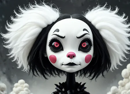 2d, sad scenery, elitist,caricature black and white hair cruella head close-up , highly detailed, Underwater, volumetric lighting, Magenta, eerie,gritty robotics <lora:fx-01:1.2> <lora:surrealism-v1:1> <lora:art-v5:.35>  <lora:alien-species:.5>