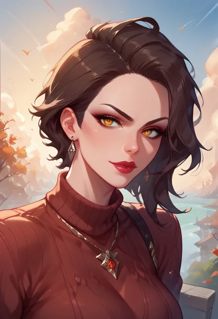 score_9, score_8_up, score_7_up, score_6_up, score_5_up, solo, extreme detail, Masterpiece, Best Quality, beautiful, high res image,
original character, looking at viewer, different hair color, different pose, different race, fantasy, sweater, cinder fall,
