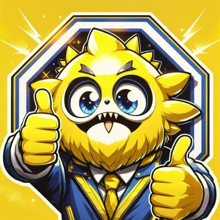DonMSt0pS1gnXL yellow, volvidon, thumbs up <lora:DonMSt0pS1gnXL-000006:0.75>