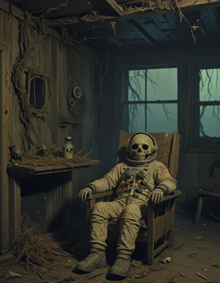 novuschroma dead astronaut sitting in a chair in a creepy old cabin <lora:116_novuschroma_1:1>, <lora:sdxl_lightning_8step_lora:1>