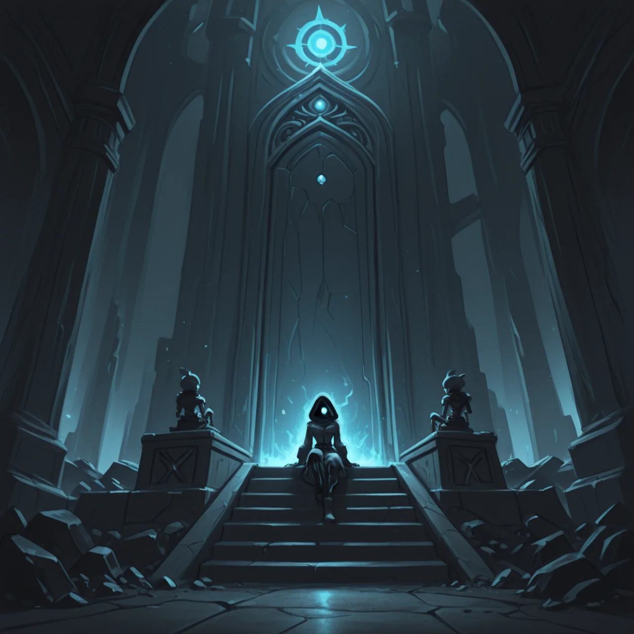 1girl, thief, fantasy, ruins,
eerie discovery, stumbling upon a forgotten throne room, a skeletal king slumped upon the throne, eerie blue light glowing from empty eye sockets, front view
<lora:DarkfireLabs_Splash_of_White:1> monochrome,