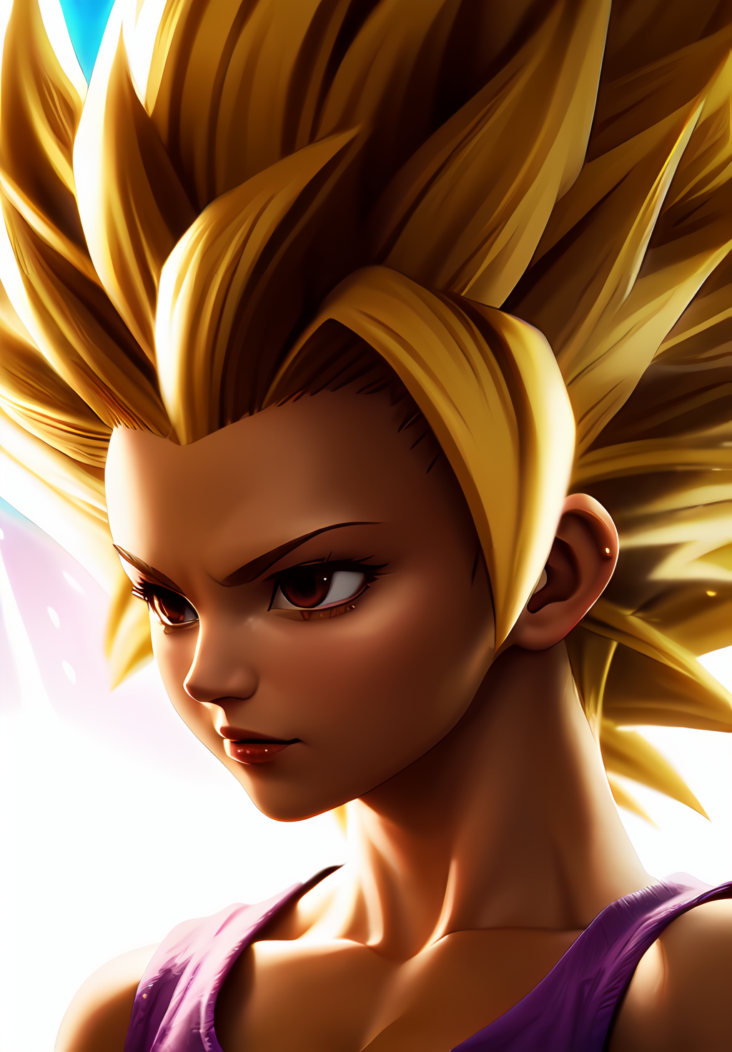 (Photo:1.3), highdetail, <lora:Caulifla:0.8>, Caulifla, 1girl, solo, super saiyan, blonde hair, aura, thunder, (acclaimed, alluring, captivating, exciting, gorgeous, striking:1.3), (trending on artstation:1.3)