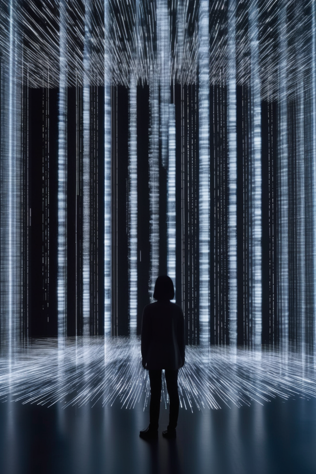 <lora:Ryoji Ikeda Style:1>Ryoji Ikeda Style - create an immersive interactive digital art installation based on the work of Ryoji Ikeda