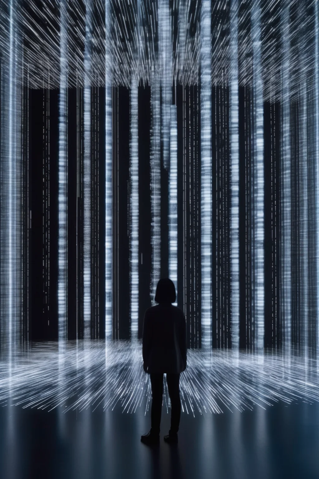 <lora:Ryoji Ikeda Style:1>Ryoji Ikeda Style - create an immersive interactive digital art installation based on the work of Ryoji Ikeda