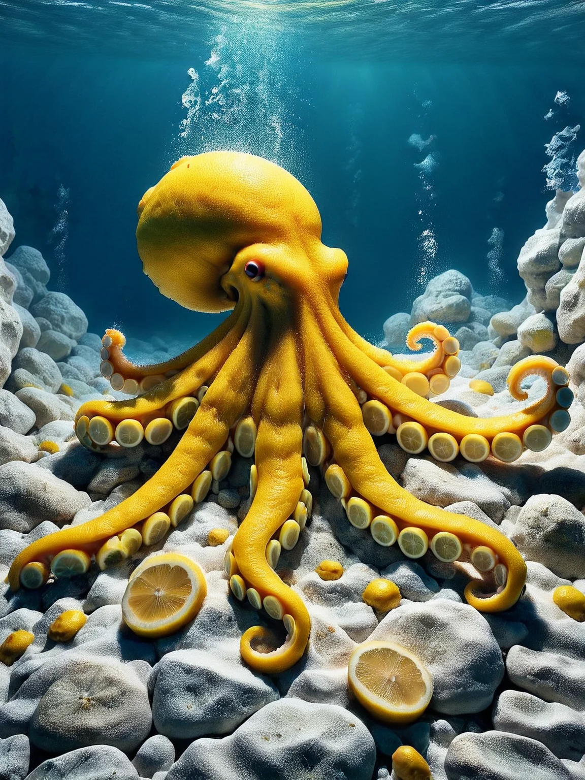 An ais-lmnsgr octopus cleverly camouflaged amongst textured rocks <lora:ais-lmnsgr-sdxl:1>