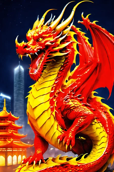 new year celebration , art work, red and yellow dragon, on top of the picture wrote : 2024, 16k, best quality, HDR, night, people,<lora:EMS-275880-EMS:0.800000>,<lora:EMS-47876-EMS:0.800000>,<lora:EMS-287160-EMS:0.800000>