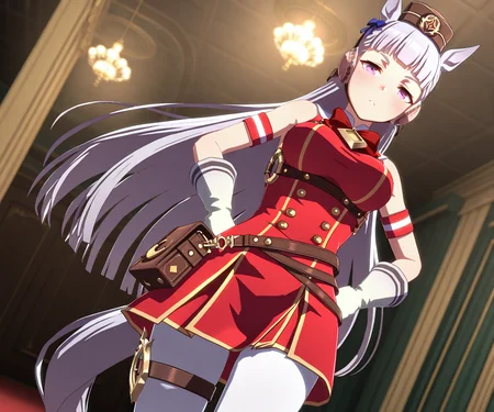 masterpiece, best quality, amazing quality, , 1girl, solo, looking at viewer,  <lora:Gold Ship in game style 3D ILL-v2:1> ummsmingame, 3d, gold ship \(umamusume\),
