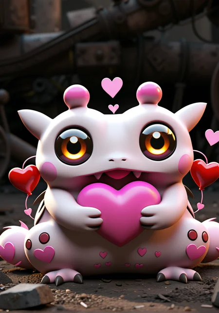 (pokemon creature:(pokemon creature: (Watchog:1.33))), , (color scheme:(sepia:1.14) (pink theme:1.12),(monochrome,spot color:1.21)) , (Valentines Day:1.25), (romantic scene:1.3), showing (love:1.2) and (affection:1.15), too many hearts(epic:1.2), trending on artstation, (high quality:1.2), (masterpiece:1.2), high details, incredibly absurdres, colorful), (dreamlike:1.16),,,(fireflies:1.17) (metalwork:0.66),, (Oda Eiichirou:0.66) (Mad max style:1.14), (d_medium:1.33) (top_down:0.86)