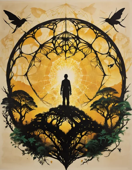 web of life <lora:SDXLStencilStyleFAE:0.8> stencil style