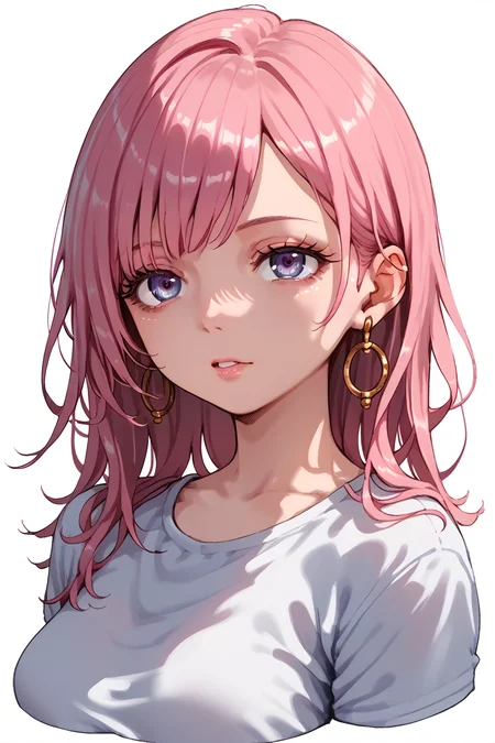 score_9, score_8_up, score_7_up, score_6_up,
<lora:TaxidermyV2:1> 1girl, solo, shirt, portrait, earrings, simple background, g2,