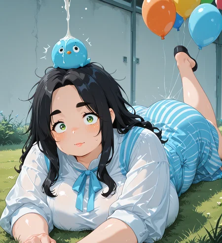 IllusP0s, PonyScores7, source_anime, ah1, IllustriousQual, interesting, exciting, spectacular, wonderful, amazing quality, absolutely eye-catching, very awa,
BREAK <lora:xl_more_art-full_v1:0.2>, <lora:aesthetic_anime_v1s:0.2>, <lora:detailxl:0.2>, detailxl, amazing quality, best aesthetic, absurdres, illustration, Volumetric_Lighting, ultra-detailed, very aesthetic, intricate details, best_quality, lazympos, <lora:Add_Details_v1.2:0.4>, <lora:quality_modifiers_masterpieces_v1:0.2>, anime style, <lora:HDA_Detailer:0.3>, <lora:natsumi_style:0.2>, <lora:by_usakun-pony:0.2>, by usakun, <lora:Akina_Bbw_Style_-_PonyXL:0.2>, AkinBw,
BREAK ((((Lying on the stomach:1.2) with the head gently lifted and turned to one side, both arms softly spread along the body, one leg bent at the knee to break the line while the other stays extended, ensuring a fluid, continuous form))), dynamic pose,
BREAK 1girl, mature female, (curvy), round-chin, caucasian, <lora:ETO_OC_Illustrius:0.5>, eto_oc, skindentation, (plump), thick thighs, wide hips, busty, voluptuous, round ass, gigantic breasts, <lora:plussizegirls_IL:0.3>, <lora:plussizegirls_pony:0.3>, <lora:shinyskin2:0.2>, glistening skin, HDA_FatGirlXL, <lora:perfection style:0.2>, perfection style, perfection, 
BREAK ((Wrap front midi dress with balloon sleeves)),
BREAK (curly hair), long hair, (black hair:1.4), (parted hair:1.7), messy hair, kinky curls, detailed hair, <lora:hairdetailpxl:0.2>, hairdetailpxl,
BREAK (half green and brown eyes), (colorful eyes), (multicolored eyes), (downturned eyes:1.4), expressive eyes, perfect eyes, eyes hd, detailed eyes, (round face:1.2), (thick eyebrows:1.3), (plump face), lips, <lora:Round_face:0.2>, iris lines, <lora:Detailed eyes-Illustrious:0.3>, iris and pupil, soft shimmer on the iris,
BREAK (((surprised face, closed mouth expression))), Expressive, emotional, looking at viewer, Face Detailed, <lora:Expressive_H:0.2>, Expressiveh, <lora:Emotional_Anime_Expressions_PonyXL_Concept:0.2>, <lora:Best_Facial_Expression_LoRA_PONY:0.2>, looking at viewer, <lora:Detailed expressive EXEV style -XL Pony V1.0:0.2>, FaceDetail, <lora:Best_Facial_Expression_Helper_XTREME_ILLU:0.4>, kaogei,
BREAK (((buenos aires, argentina))), (((tilt-shift shot))), 4k, 8k, Ultra HD, Masterpiece, Best quality, Detailed background, foreshortening, extreme perspective, full_details, <lora:AddMicroDetails_Illustrious_v4:0.3>, addmicrodetails,