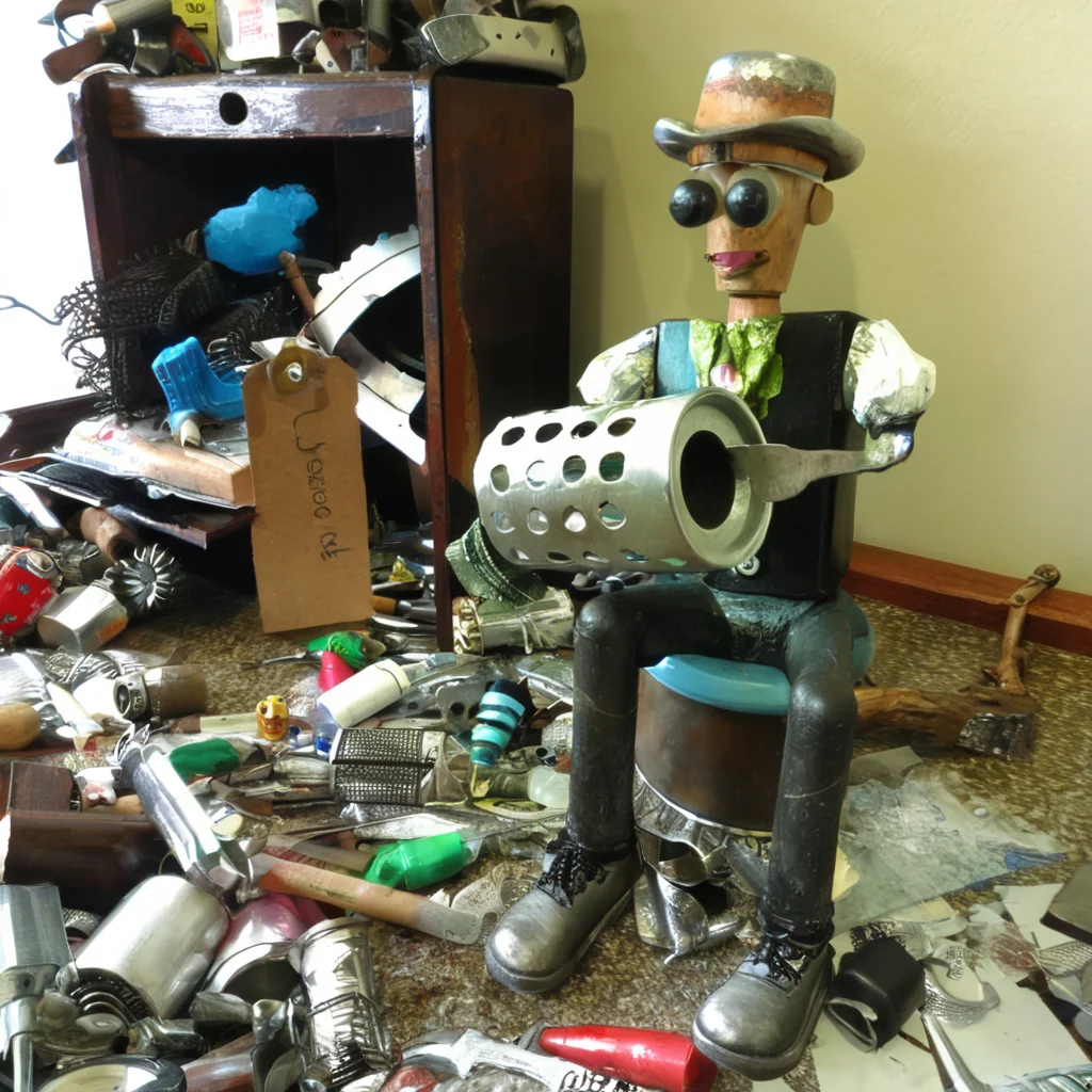 recyclforge artist is looking in trash :) <lora:recyclforge:0.6>