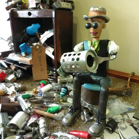 recyclforge artist is looking in trash :) <lora:recyclforge:0.6>
