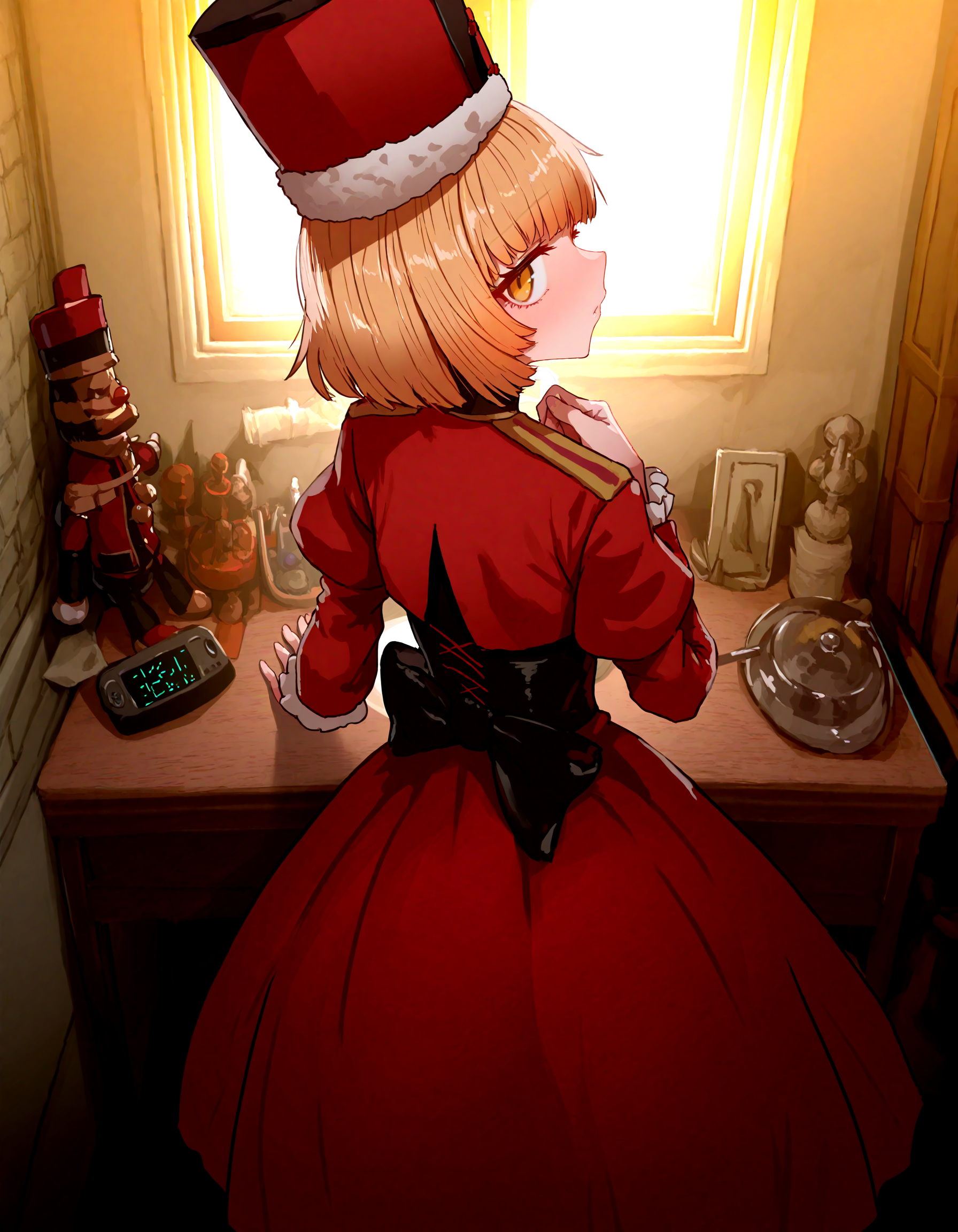 1girl ,nutcracker, detailed background,
,sumiyao_(amam),as109 ,
,masterpiece, best quality, newest, absurdres, highres,
<lora:illustrious_noobai_epsilon_pred_1_best_quality_v1:0.4> ,<lora:illustrious_noobai_epsilon_pred_1_masterpieces_v1:0.4>, <lora:illustrious_noobai_epsilon_pred_11_very_aesthetic_v1:0.4>, <lora:ponyv5_noobV065S_1_adamW:0.6>, <lora:add-detail-xl:0.4>, <lora:GEN(illust) 0.2v:0.6>,<lora:cfg_scale_boost:0.4>,  <lora:Holiday_Nutcracker:0.5>