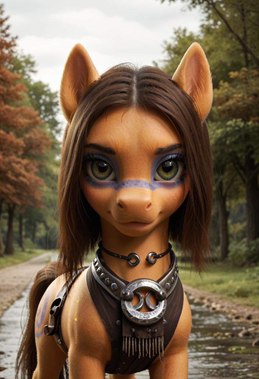 score_9, score_8_up, score_7_up PictCeltic101 pony in the year 85AD looking at viewer as a ((pony)) outside