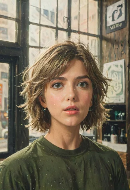 ((a beautiful woman in a Hair Salon, green and dark brown color Palette, urban city  window view)), 
bust shot, close-up lips, 
modern interior design, cyberpunk, 
Recliner|Dressing table|Table lamp|Screen|Monitor|Signboard_Details,
Metal|Glass|Leather|Textiles|Carpet|Pillow_Texture,
perfect blonde hair, 
(modern photo, fashion dress up:1.1), 24mm, (analog, cinematic, film grain, hazy atmosphere, detailed eyes, (seductive), (epicPhoto), (looking at viewer), (cinematic shot:1.3),
ac_neg1, great lighting, extremely detailed, happy, Hair Salon, impressionist painting, zoya