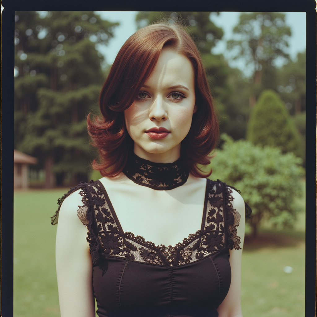 Faded Polaroid Photo, analog film photo gothic style captured with a Leica M6, flash photography enhanced with retro grain, a beautiful young woman wearing a beautiful high neck dress in a zoo, an old portrait , 1960s feel, posing dynamic, slight smile,  analog photo   <lora:Thorabirchv2x2:1> th0r4b . dark, mysterious, haunting, dramatic, ornate, detailed . faded film, desaturated, 35mm photo, grainy, vignette, vintage, Kodachrome, Lomography, stained, highly detailed, found footage, analog, old faded photo, old polaroid, RAW candid cinema, 16mm, color graded portra 400 film, remarkable color, ultra realistic, textured skin, remarkable detailed pupils, realistic dull skin noise, visible skin detail, skin fuzz, dry skin, shot with cinematic camera
