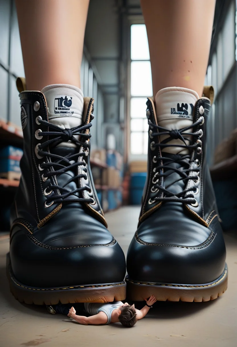 score_9, score_8_up, score_7_up, score_6_up, source_cartoon, (under_foot_tiny:1.5) 
BREAK 
(giantess sitting), punk, smirk, ankle boots 
BREAK 
(tiny man on_stomach on ground), (under right boot)
BREAK 
warehouse