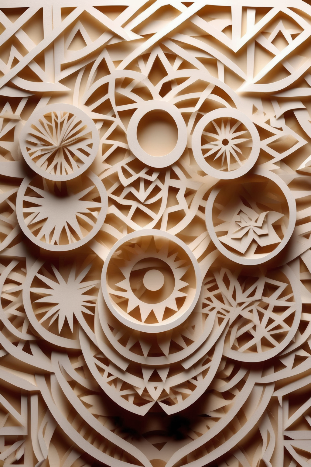 <lora:KIRIGAMI:1>KIRIGAMI - Geometric shapes, including circles, squares and triangles, to create repeating patterns or complex designs. kirigami.
