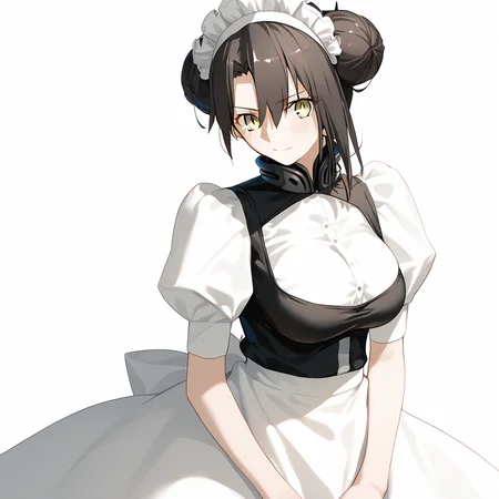 <lora:Takeuchi_Takashi_PonyXL_style_v01:1>
 <lora:agent_XL-bf16-pony-v1:0> <lora:agent.pony:1>
score_9 , score_8_up , score_7_up , source_anime , 
masterpiece , best quality , ultra-detailed , 
BREAK
agent \(girls' frontline\), maid
1girl , woman , huge breasts , light smile , light blush , ((jeanne d'arc (fate)):0.5)  , 
long black hair  , maid dress ,