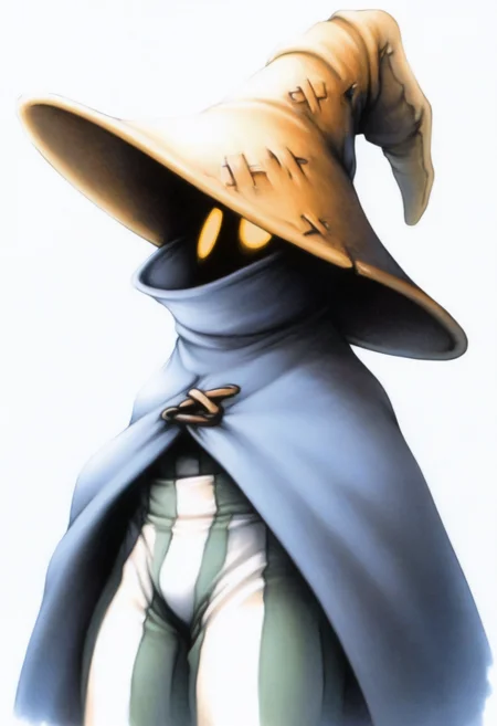 masterpiece, best quality, solo, 1boy, looking at viewer, <lora:FF7-Portraits-illus_Fp:1>, simple background, portrait, white background, <lora:Ziggy-illus_Fp:1>, ziggy, yellow eyes, shaded face, faceless, no mouth, wizard hat, striped pants, cloak, robe,