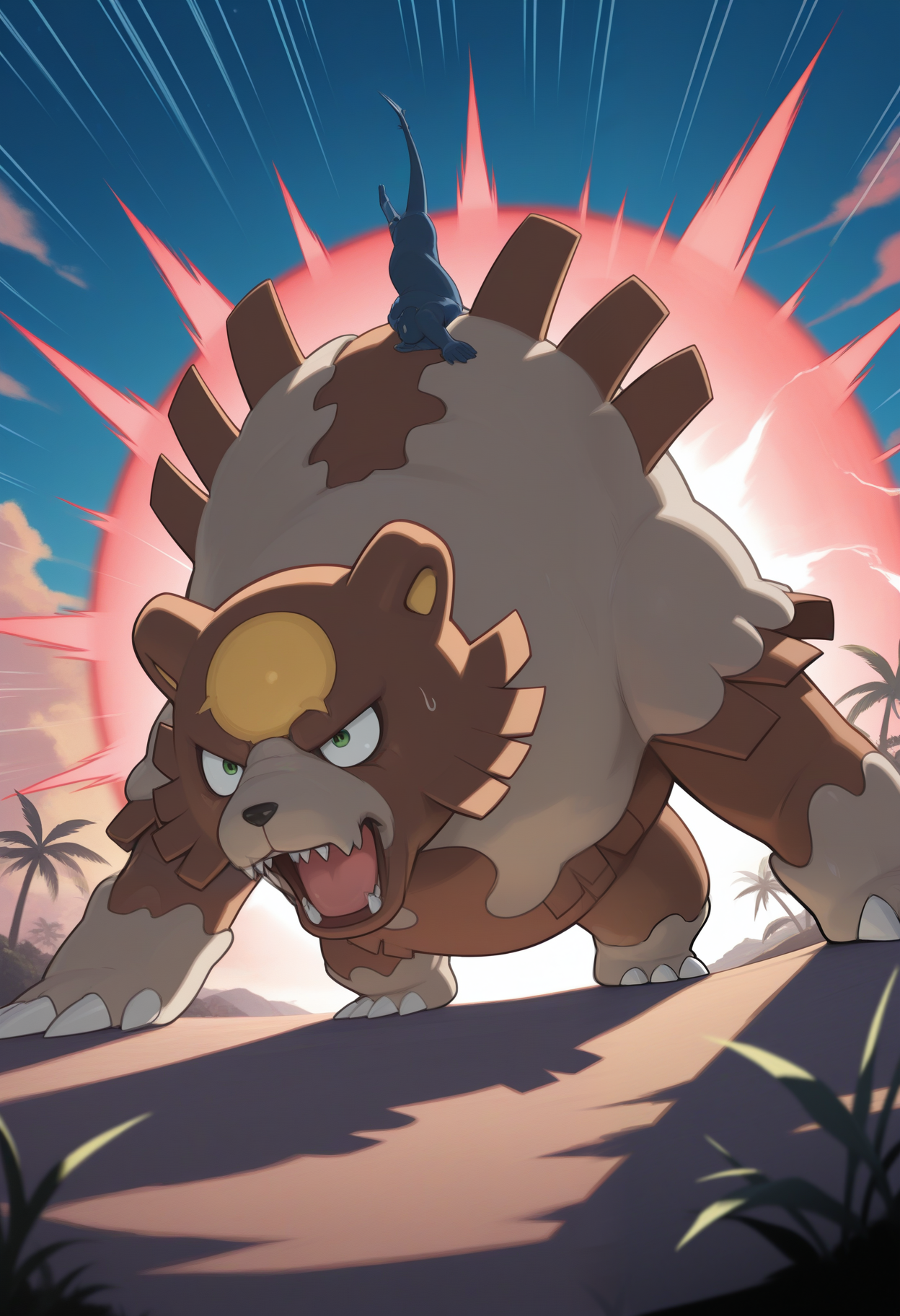 masterpiece,best quality,amazing quality, 1boy, solo,  luna, pokemon (creature), attack,

sunshine, outside,