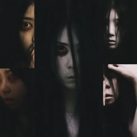 cinematic film still of <lora:Kayako Saeki Sadako Yamamura:1>
a collage photos of a woman with long hair in 6 six different scenes,1girl,long hair,black hair,gloves,comic,blood,realistic,silent comic,dark,horror (theme) , pale skin, supernatural, horror film, Japanese, extreme rage, sorrow, cinematic, film, movie, movie still, Ju-On The Grudge movie style, shallow depth of field, vignette, highly detailed, high budget, bokeh, cinemascope, moody, epic, gorgeous, film grain, grainy