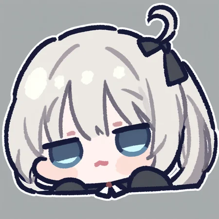 Kasugano Sora,<lora:miratsu_noob:1>,chibi,silver hair,