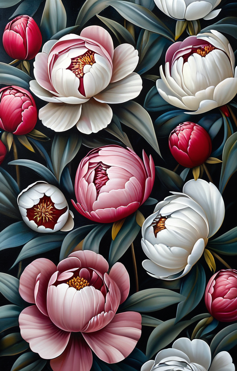 masterpiece,best quality,<lora:tbh205-sdxl:0.9>,illustration,style of Catherine Abel decaying peonies