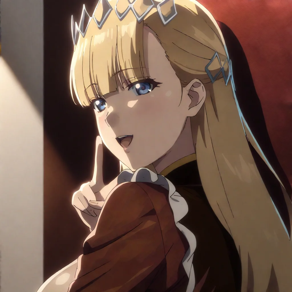 seras_ashrain, 1girl, blue eyes, solo, blonde hair, long hair, open mouth, bangs, blunt bangs, anime coloring, upper body view, seductive smile, prostitution gesture, leaning on the wall, v sign, thick thighs, large breasts, red outfit, <lora:XL-SerasAshrain:1>, (masterpiece),(best quality),(ultra-detailed),(best illustration),(best shadow),(absurdres),(detailed background),(very aesthetic),
