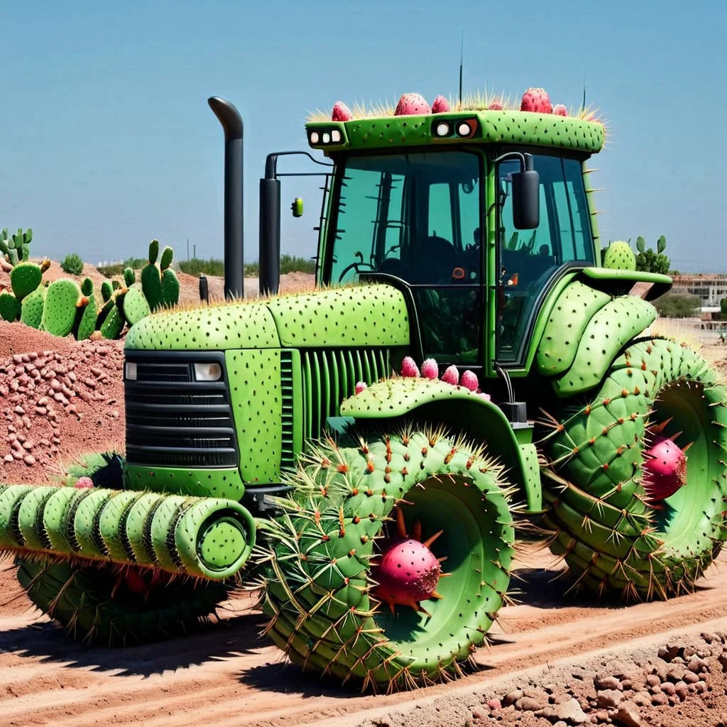 [tractor]tractor working the construction site  <lora:Prickly Pear Style v1:1>, Prickly Pear Style,