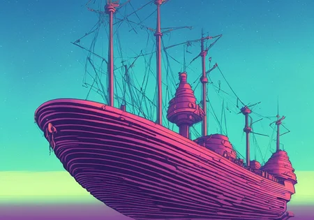 textless, richly coloured clouds, Behemoth Jovian Skyship floating in the skies of Jupiter