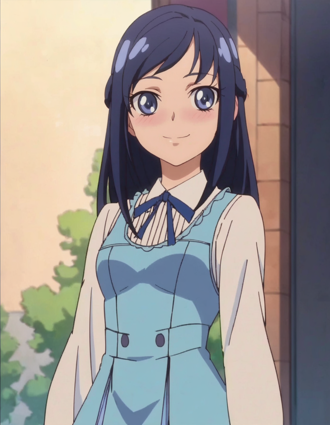 score_9, score_8_up, score_7_up, anime screencap, solo, 1girl, hishikawarikka, smile, dress, looking at viewer,  shirt, ribbon,cowboy shot,medium breasts,blush,<lora:hishikawarikka:0.8>