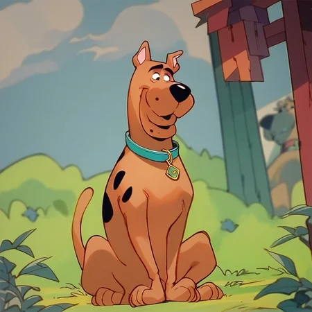 score_8, score_9, scooby, dog, collar, sitting, outdoors