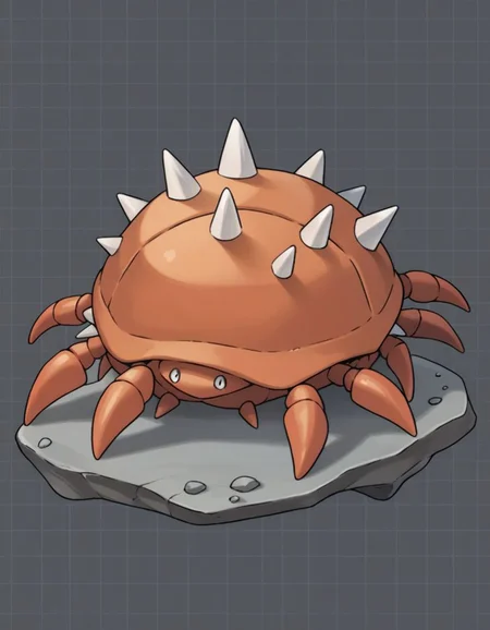 score_9,score_8_up,score_7_up, <lora:Navi_PokeDnaGen1_PonyXL_S1-000007:0.8> , nv-pokegen1, crab , Rock-Type, Gray color, Spikes, Crags, , Brown color, dark gray background, simple background, grid background,