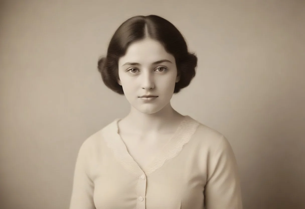 old picture of a woman in love
sepia