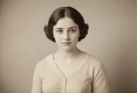 old picture of a woman in love
sepia