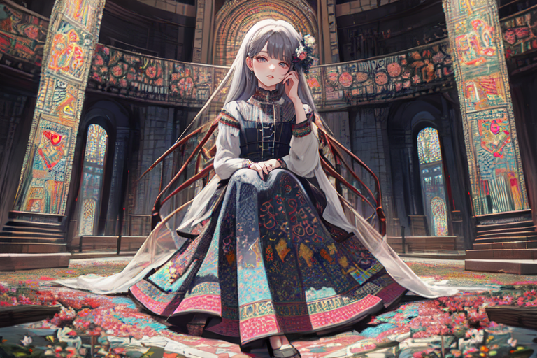 highly insanely detailed, masterpiece, top quality, best quality, highres, 4k, 8k, RAW photo, (very aesthetic, beautiful and aesthetic),  
(code_style,codestyle),(sympattern,geometric pattern:1.3),colorful,vignette,Doodle,symbolic patterns,doodle pattern, 
<lora:CodeStyle (half generic class)_564920:0.3>, 
(1girl:1.3), 1other, 
in the afternoon,âââ