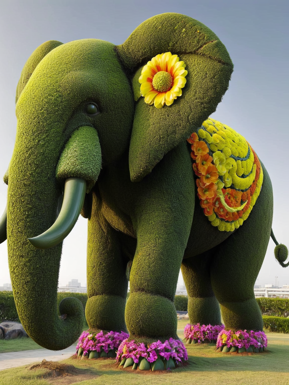 ais-hdgrw elephant, adorned with vibrantly colored ais-hdgrw flowers <lora:ais-hdgrw-sdxl:1>