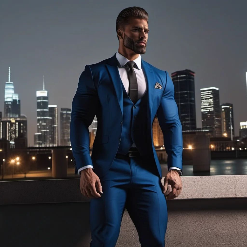 GigaChad1024, a muscular man in a suit, full body, city background, detailed face, detailed eyes , highly detailed, photography, ultra sharp, film, bokeh, professional, 4k <lora:GigaChad1024:0.8>